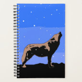 Howling Wolf im Winter - Original Wildlife Art Planer (Vorderseite)