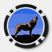 Howling Wolf im Winter - Original Wildlife Art Pokerchips (Rückseite)