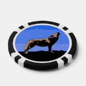 Howling Wolf im Winter - Original Wildlife Art Pokerchips (Einzeln)