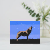 Howling Wolf im Winter - Original Wildlife Art Postkarte (Stehend Vorderseite)