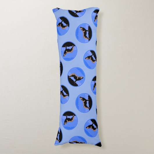 Howling Wolf im Winter - Original Wildlife Art Seitenschläferkissen (Vorderseite Vertikal)