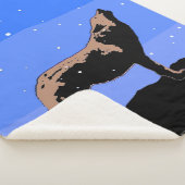 Howling Wolf im Winter - Original Wildlife Art Sherpadecke (3/4)