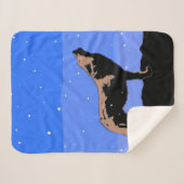 Howling Wolf im Winter - Original Wildlife Art Sherpadecke (Vorderseite (Horizontal))