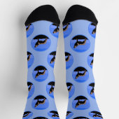 Howling Wolf im Winter - Original Wildlife Art Socken (Oben)
