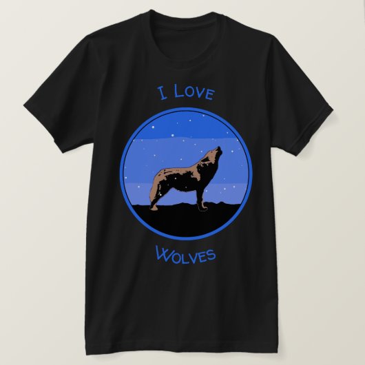 Howling Wolf im Winter - Original Wildlife Art T-Shirt (Design vorne)