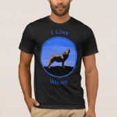 Howling Wolf im Winter - Original Wildlife Art T-Shirt (Vorderseite)