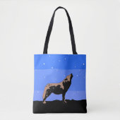 Howling Wolf im Winter - Original Wildlife Art Tasche (Vorderseite)