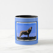Howling Wolf im Winter - Original Wildlife Art Tasse (Zentrum)