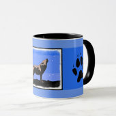 Howling Wolf im Winter - Original Wildlife Art Tasse (VorderseiteRechts)