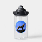 Howling Wolf im Winter - Original Wildlife Art Trinkflasche (Rückseite)