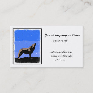 Howling Wolf im Winter - Original Wildlife Art Visitenkarte