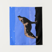 Howling Wolf im Winter - Original Wildlife Art Wandteppich (Vorderseite)