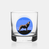 Howling Wolf im Winter - Original Wildlife Art Whiskyglas (Rückseite)