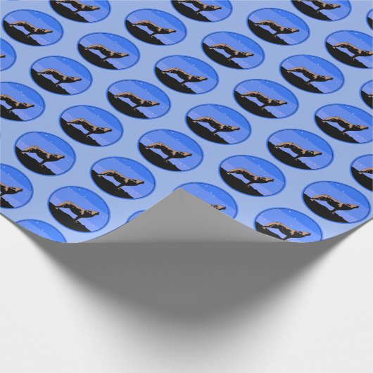 Howling Wolf im Winter - Original Wildlife Art Win Geschenkpapier (Ecke)