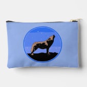Howling Wolf im Winter - Original Wildlife Art Zubehörtasche (Rückseite)
