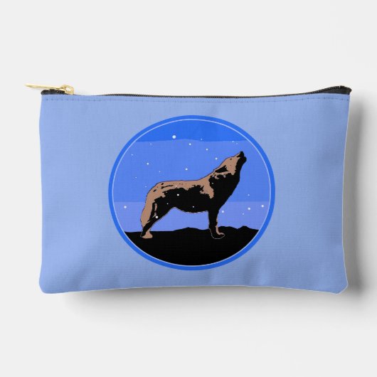 Howling Wolf im Winter - Original Wildlife Art Zubehörtasche (Vorderseite)