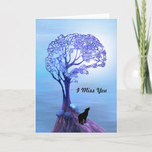 Howling Wolf in Blue Card Karte