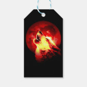 Howling Wolf in der roten Nacht Geschenkanhänger (Rückseite)