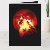 Howling Wolf in der roten Nacht Karte (Vorderseite)