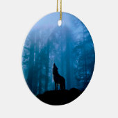 Howling Wolf in der Wildnis Keramik Ornament (Rechts)