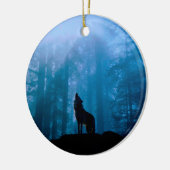 Howling Wolf in der Wildnis Keramik Ornament (Links)