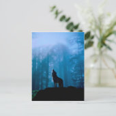 Howling Wolf in der Wildnis Postkarte (Stehend Vorderseite)