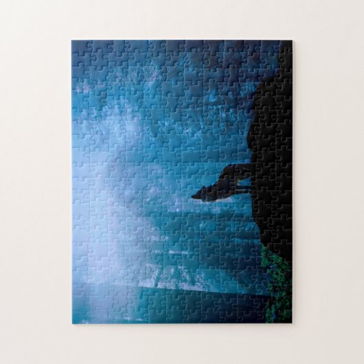 Howling Wolf in der Wildnis Puzzle (Vertikal)