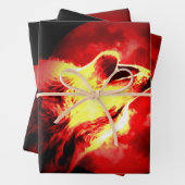 Howling Wolf in Red Night Matte Geschenkpapier Set (Beispiel)