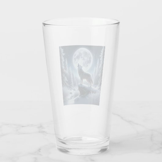 Howling Wolf In Winter Glas (Rückseite)