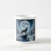 Howling Wolf In Winter Kaffeetasse (Mittel)