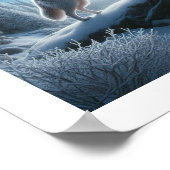 Howling Wolf In Winter Poster (Ecke)