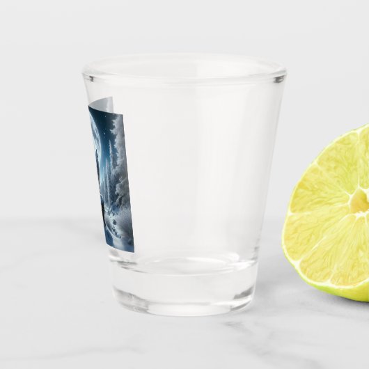 Howling Wolf In Winter Schnapsglas (Rechts)