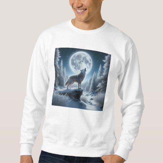Howling Wolf In Winter Sweatshirt (Vorderseite)