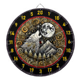 Howling Wolf Inspiriere Stärke und Widerstandskraf Dartscheibe (vorne)