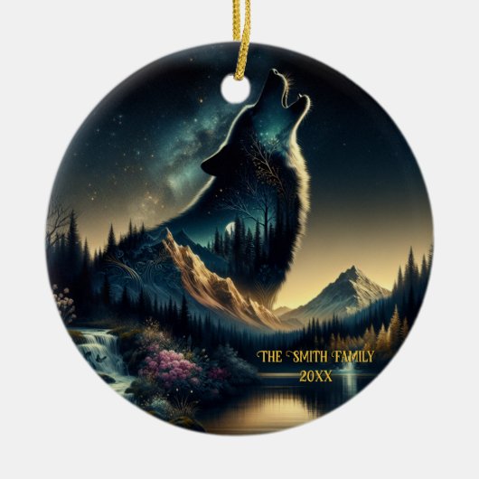 Howling Wolf Keramik Ornament (Vorne)