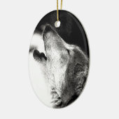 Howling Wolf Keramikornament (Links)