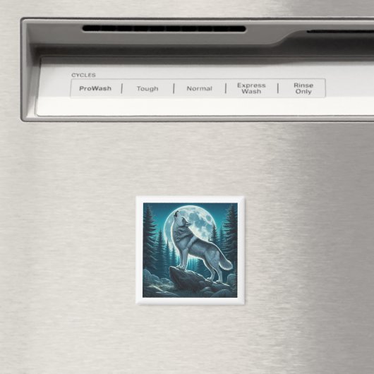 Howling Wolf Magnet (In Situ (Geschirrspüler))