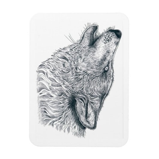 Howling Wolf Magnet (Vertikal)