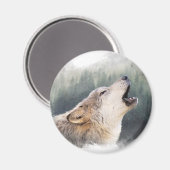 Howling Wolf Magnet (Vorderseite/Rückseite)
