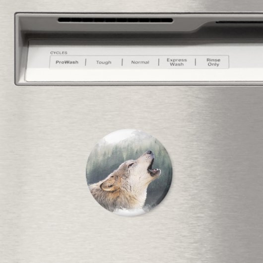 Howling Wolf Magnet (In Situ (Geschirrspüler))