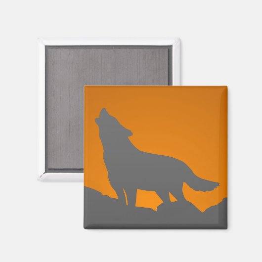 Howling Wolf-Magnet Magnet (Vorderseite/Rückseite)
