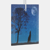 Howling Wolf Metal Ornament (Vorderseite Rechts)