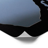 Howling Wolf Metal-Silhouette Poster (Ecke)