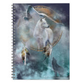 Howling Wolf mit Dreamcatcher Notizblock (Vorderseite)