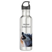 Howling Wolf Monogram Edelstahlflasche (Vorderseite)