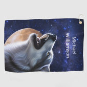 Howling Wolf Monogram Golfhandtuch (Horizontal)