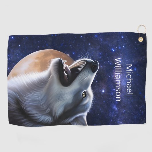 Howling Wolf Monogram Golfhandtuch (Horizontal)