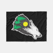Howling Wolf Moon Forest Umweltschutz Fleecedecke (Vorderseite (Horizontal))