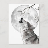 Howling Wolf, Moon, Gothic, Nature Postkarte (Vorderseite)