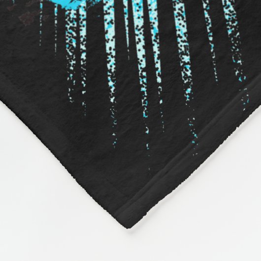 Howling Wolf Moon Pine Forest Art Fleecedecke (Ecke)